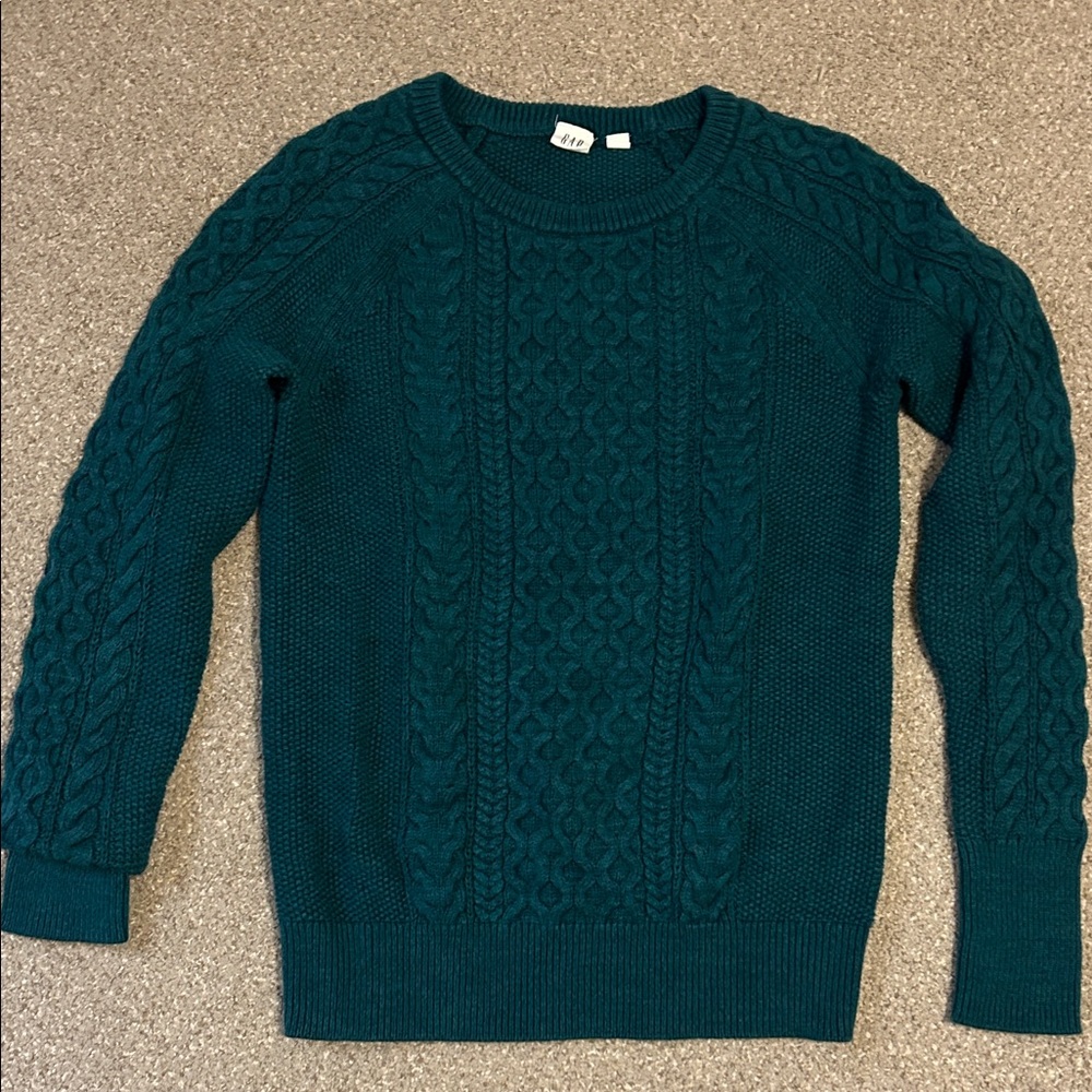 Women’s Teal Cable Knit Sweater
